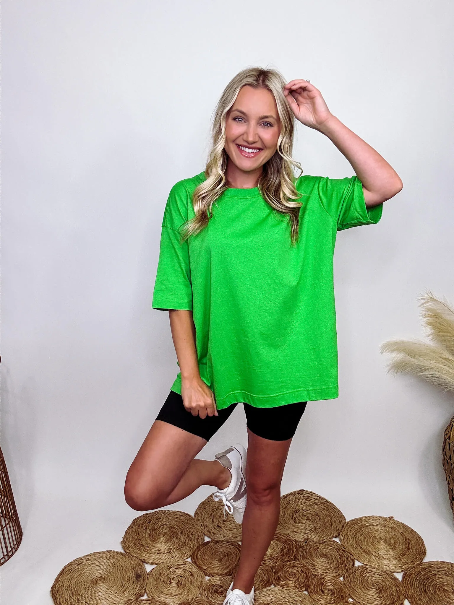 DOORBUSTER - Neon Green Short Sleeve Crew Neck Oversized Tee