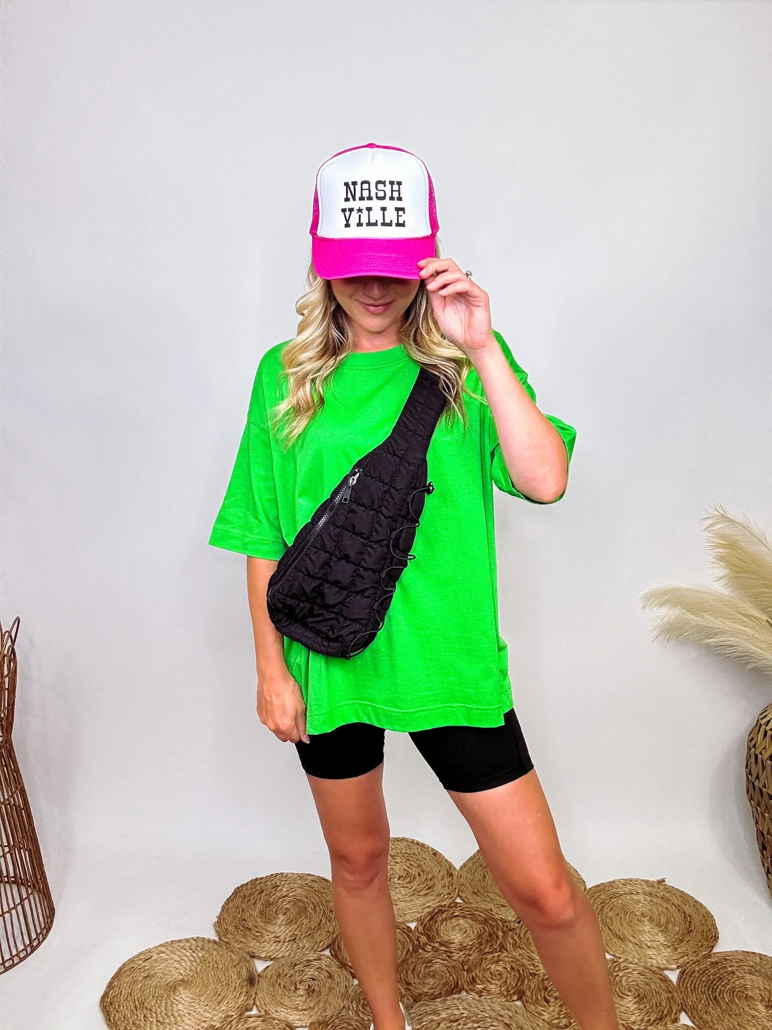 DOORBUSTER - Neon Green Short Sleeve Crew Neck Oversized Tee