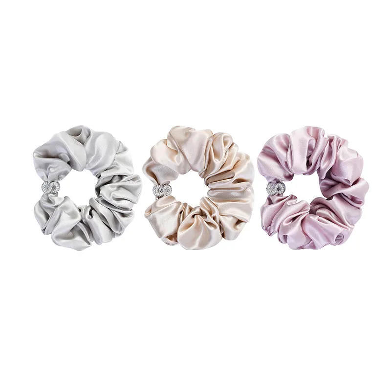 Flame Collection Diamond Studded Nude Scrunchies Set