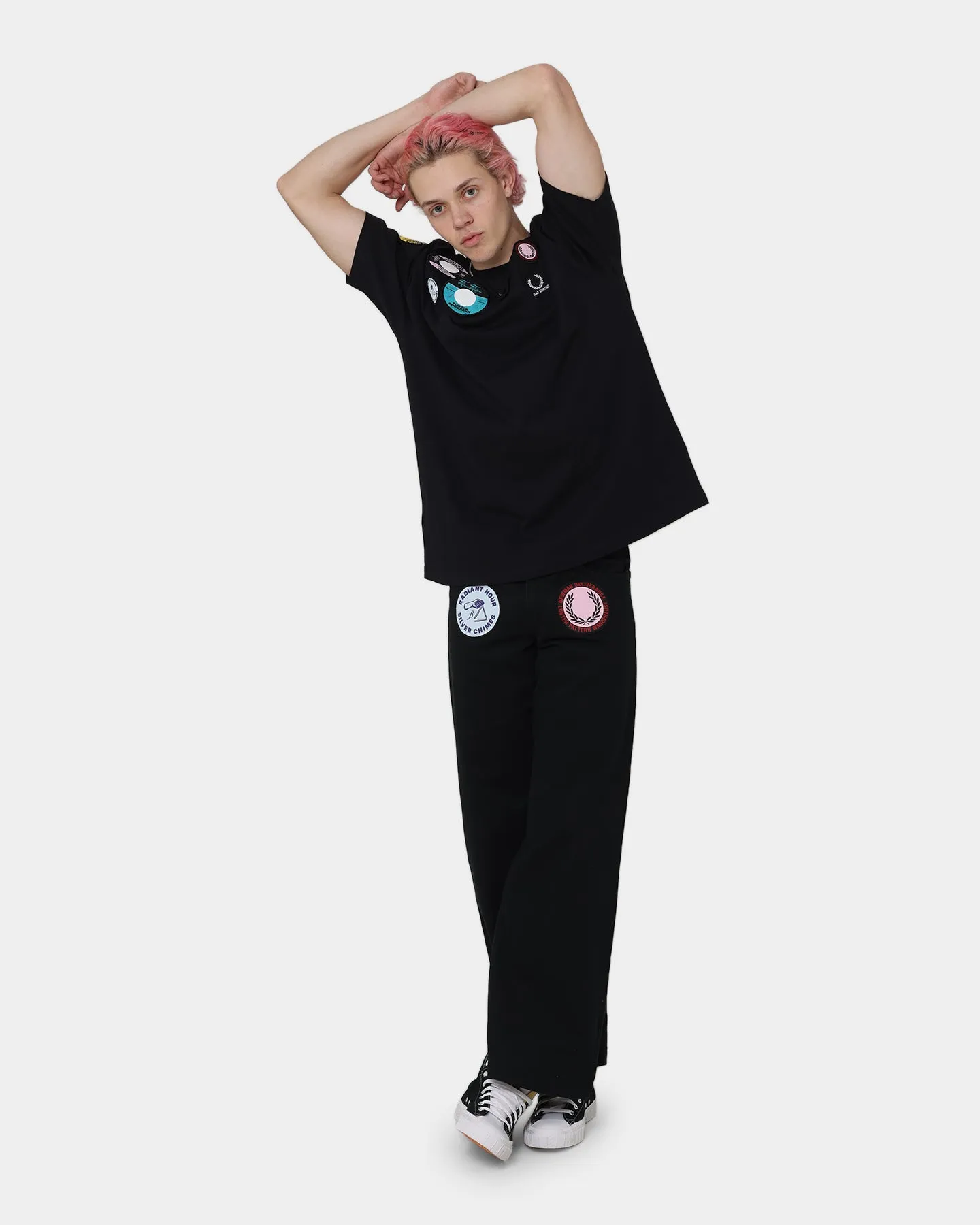 Fred Perry X Raf Simons Oversized Patched T-Shirt Black