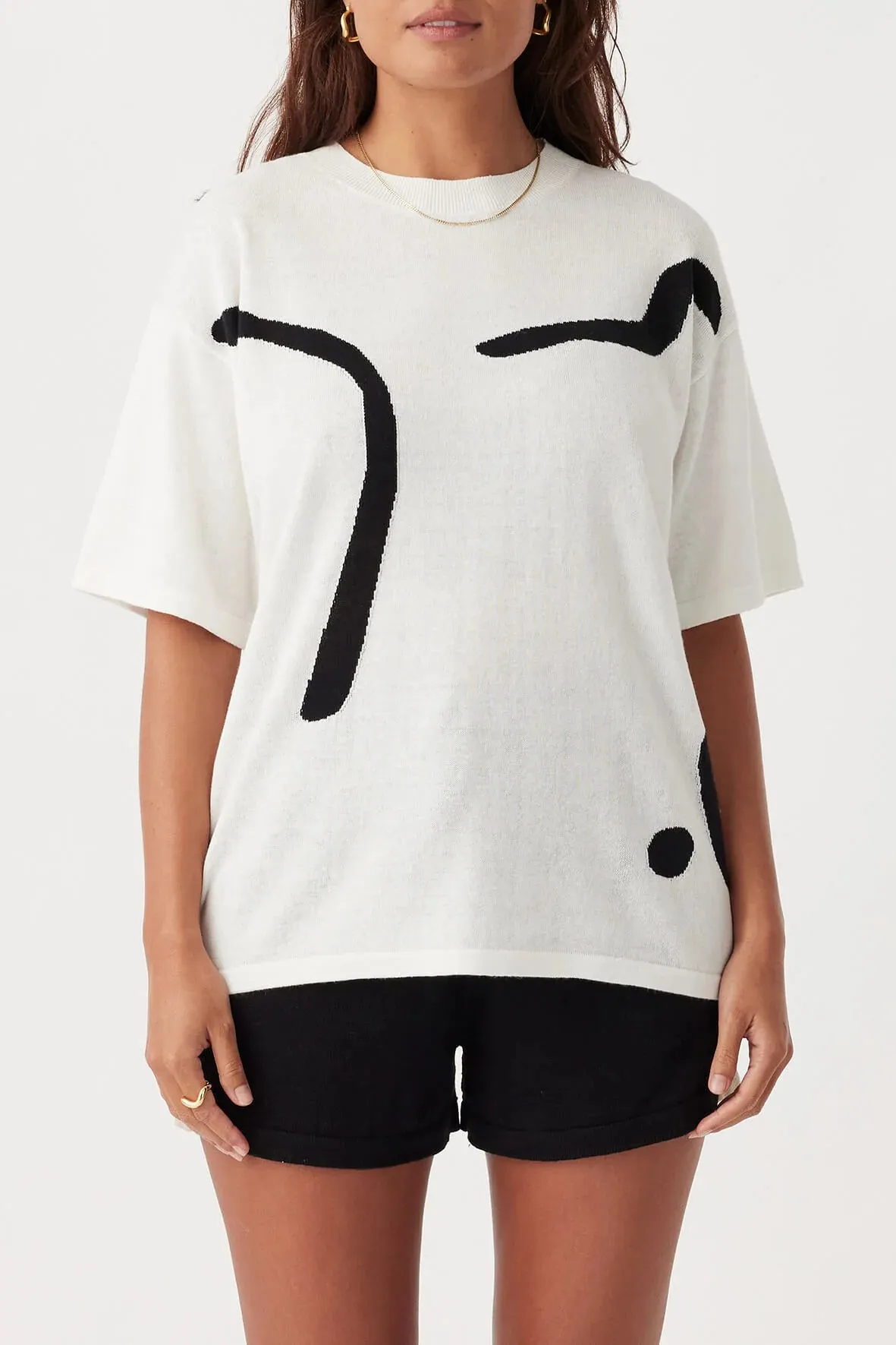 Hazel T-Shirt - Cream & Black