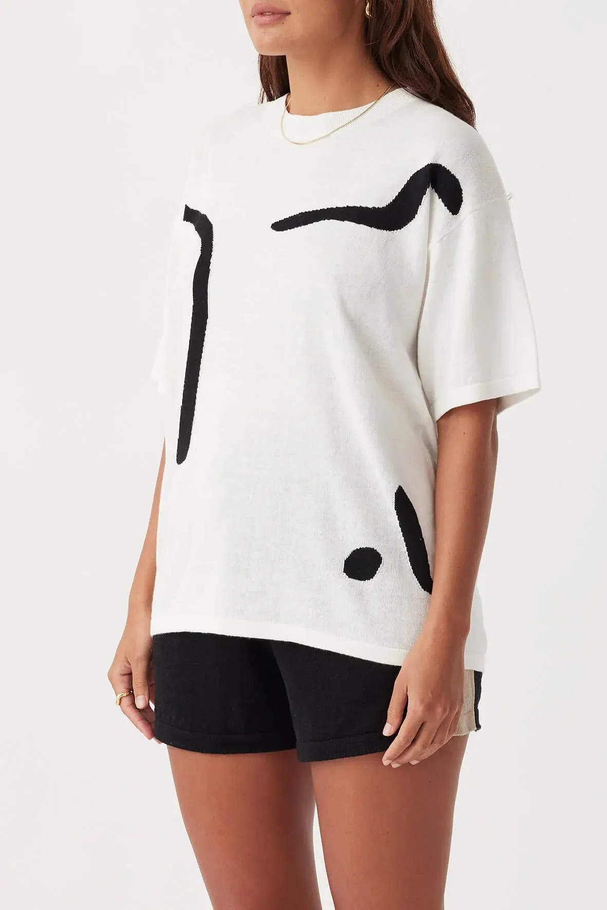 Hazel T-Shirt - Cream & Black