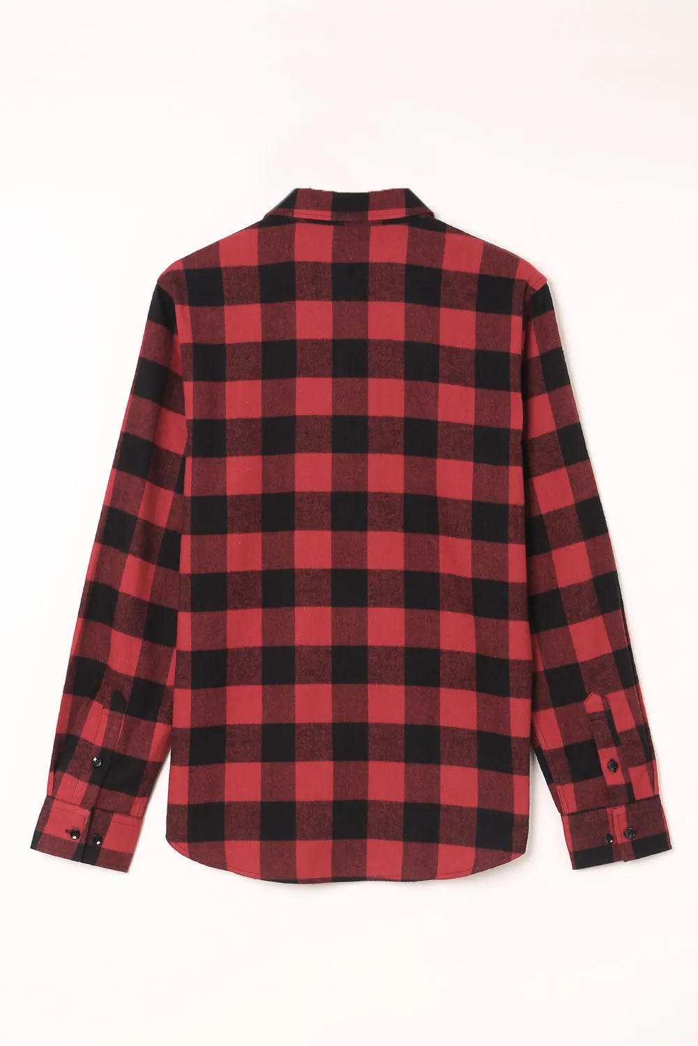 Men Button Front Long Sleeve Gingham Shirt