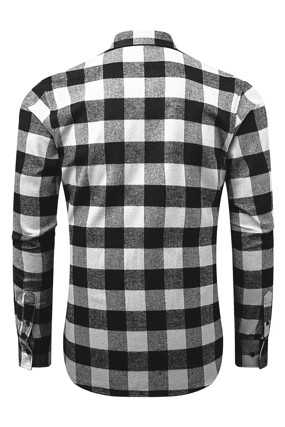 Men Button Front Long Sleeve Gingham Shirt