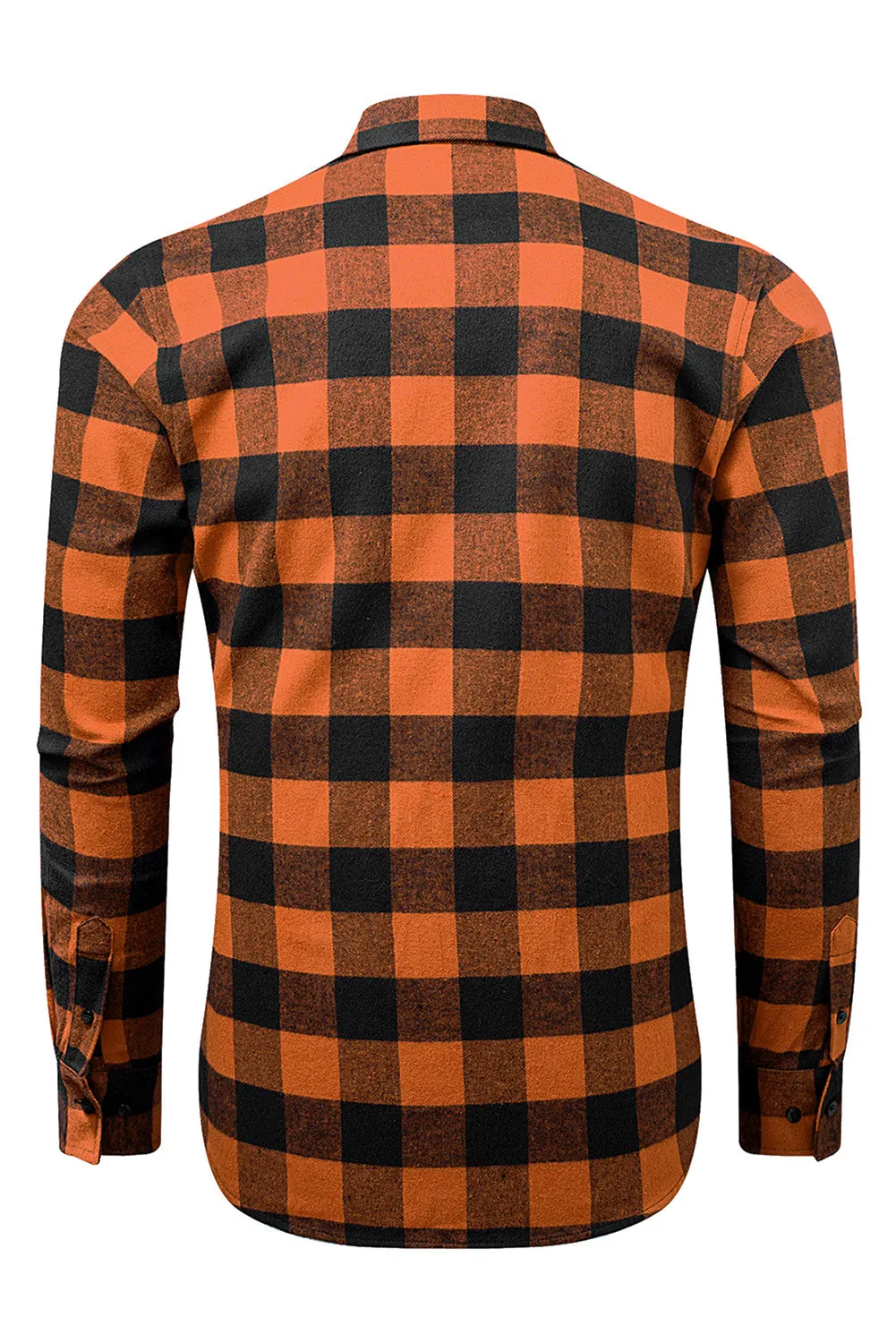 Men Button Front Long Sleeve Gingham Shirt