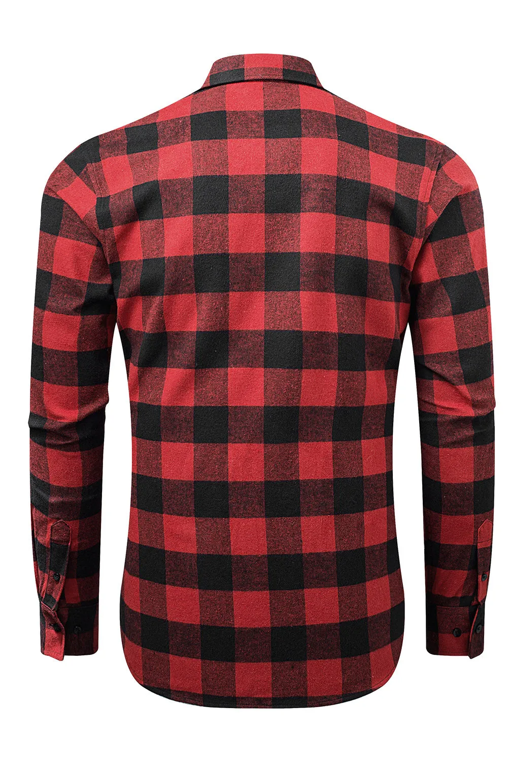 Men Button Front Long Sleeve Gingham Shirt