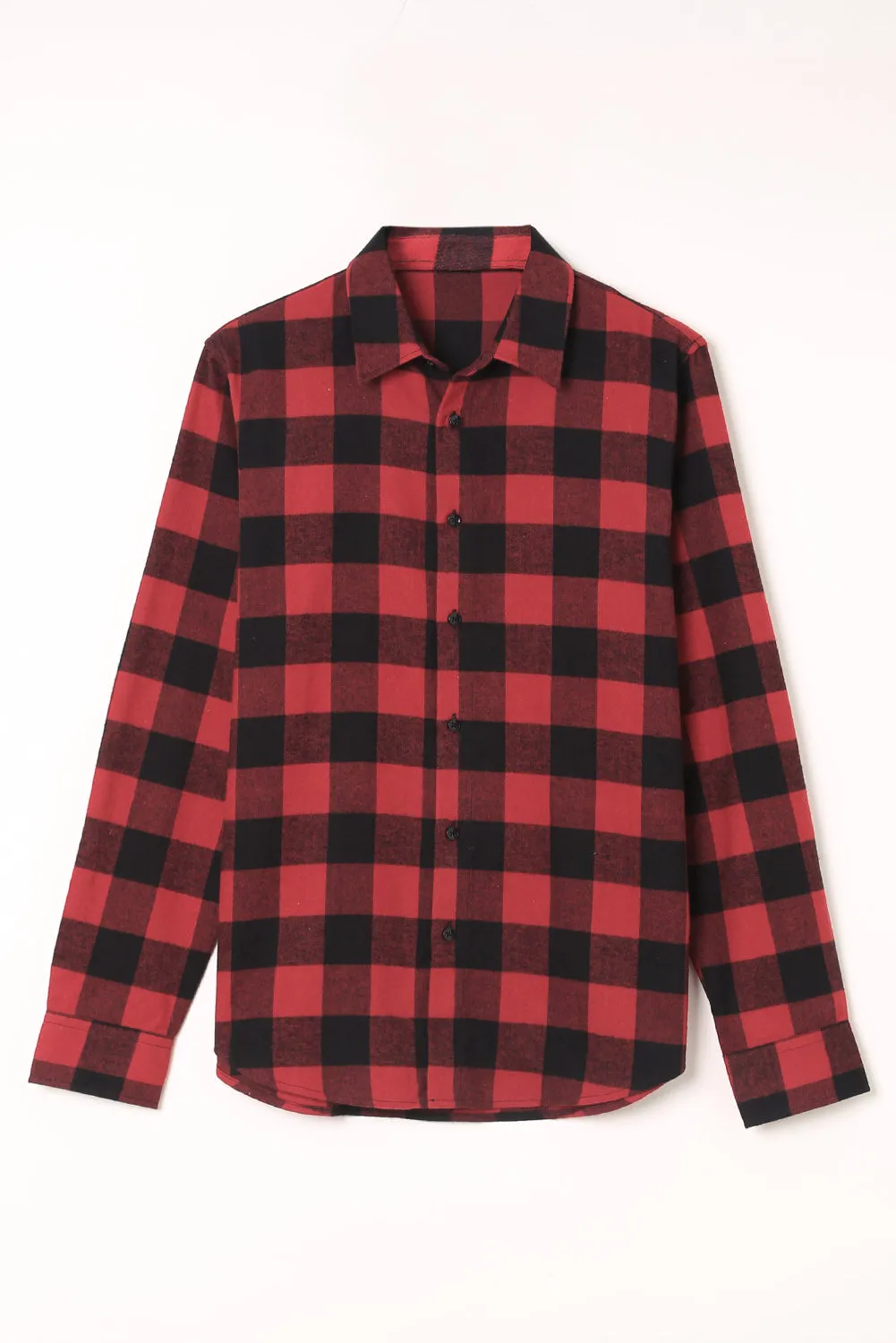 Men Button Front Long Sleeve Gingham Shirt