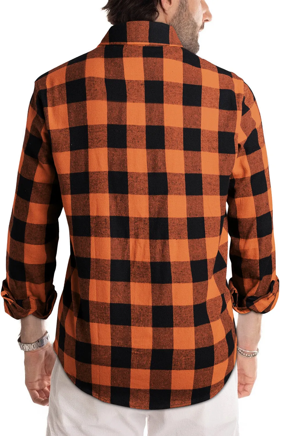 Men Button Front Long Sleeve Gingham Shirt