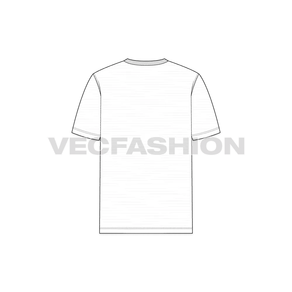Mens White Round Neck T-shirt Short Sleeved