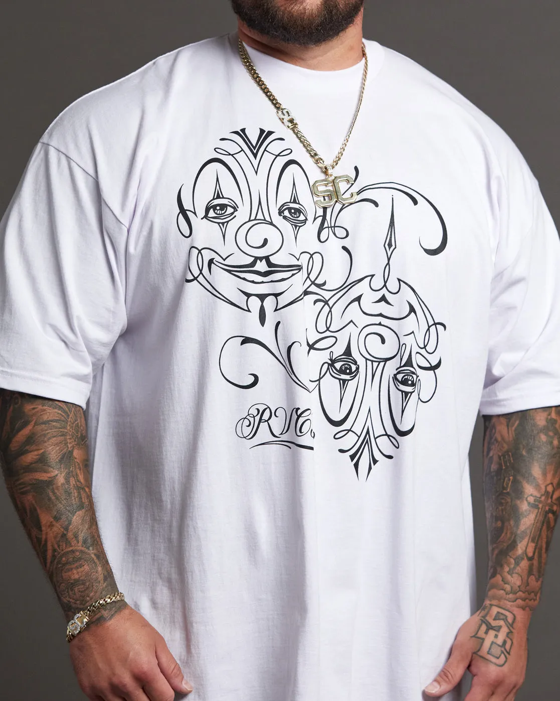 Mister Cartoon Balance Clowns Tee - White