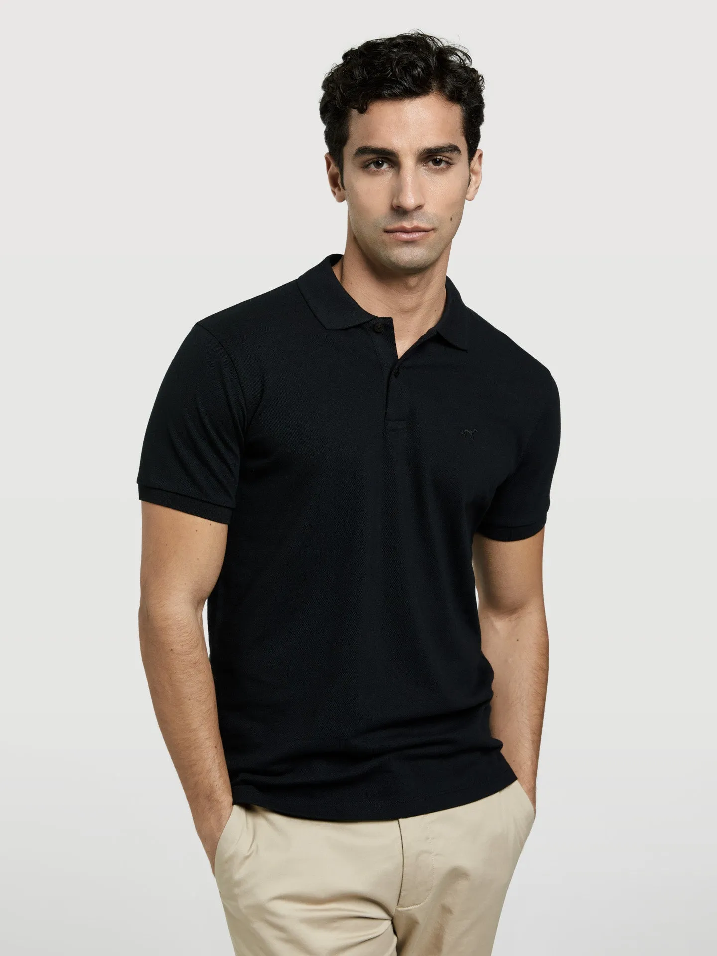Slim Fit Basic Polo Piqué Shirt