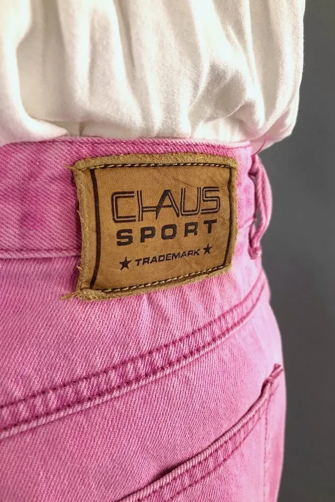 Vintage Pink Cropped Mom Jeans