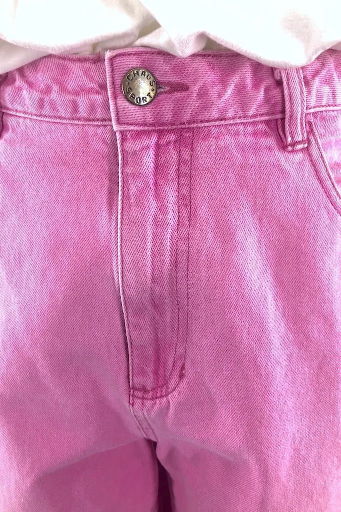 Vintage Pink Cropped Mom Jeans