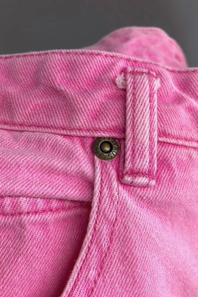 Vintage Pink Cropped Mom Jeans